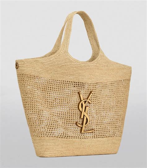 ysl icare raffia tote|ysl icare tote bag.